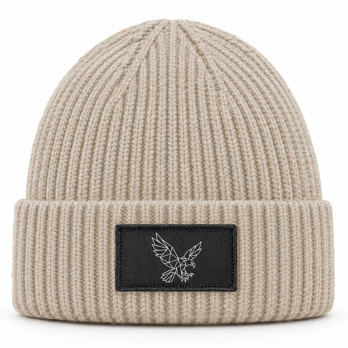 Adler – Rippstrick-Beanie in Beige, Ansicht 1 #farbe_beige
