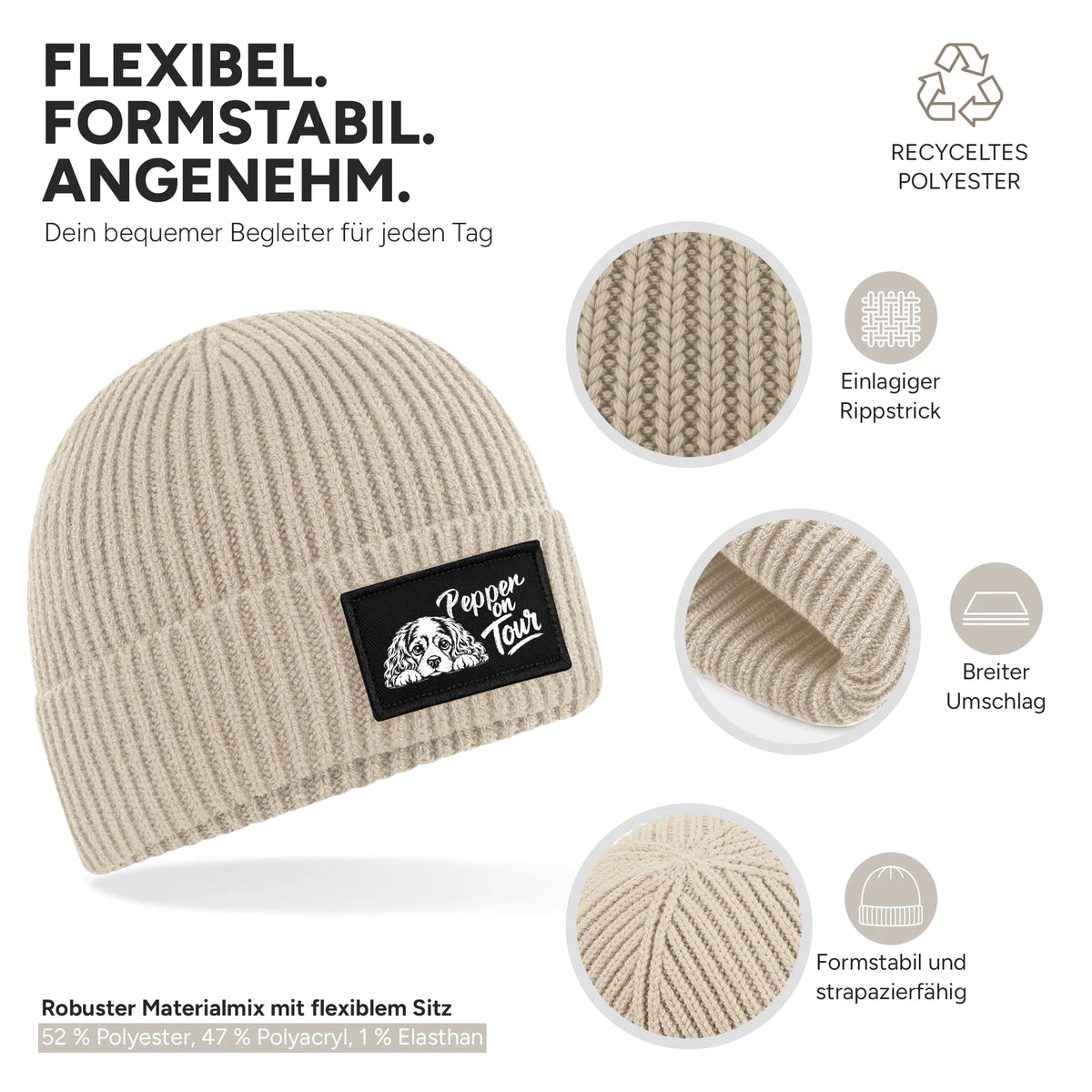 Markanter Rippstrick, angenehm dehnbar