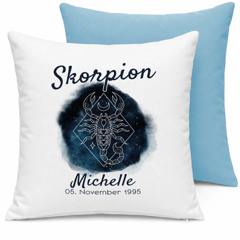 Sternzeichen Skorpion – mit Name & Datum personalisiert – Kissen