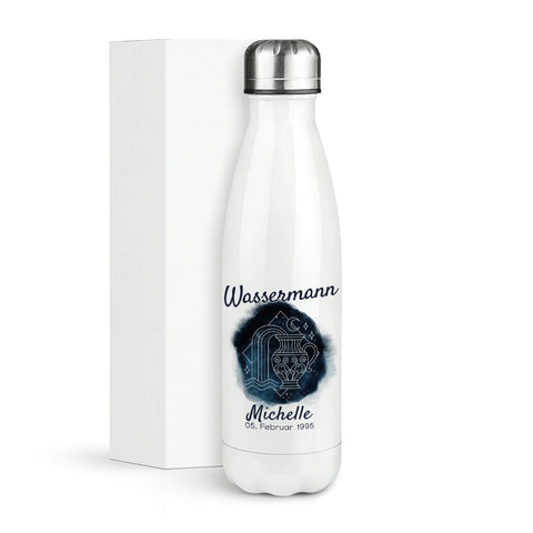 Sternzeichen Wassermann Personalisierbar – Thermosflasche 500 ml
