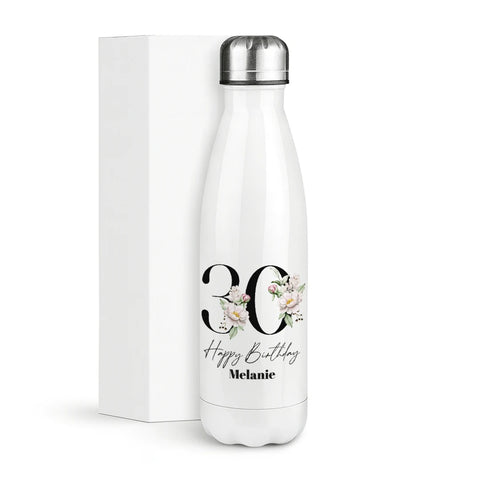30 Happy Birthday Name Personalisiert – Thermosflasche 500 ml