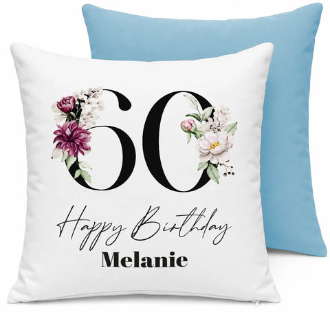 60 Happy Birthday – mit Name personalisiert – Kissen