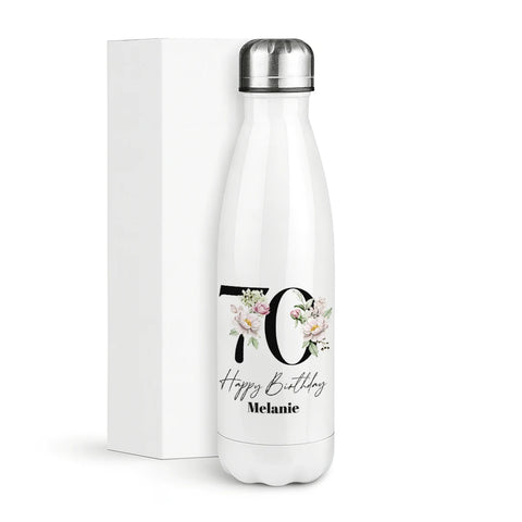 70 Happy Birthday Name Personalisiert – Thermosflasche 500 ml