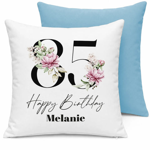 85 Happy Birthday – mit Name personalisiert – Kissen
