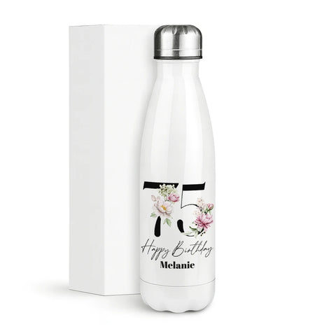 75 Happy Birthday Name Personalisiert – Thermosflasche 500 ml