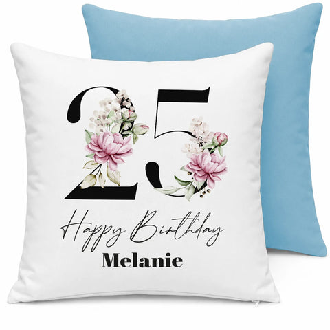 25 Happy Birthday – mit Name personalisiert – Kissen