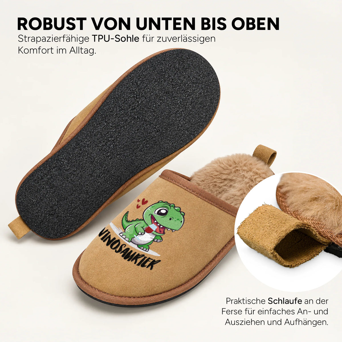 Innen flauschig, außen in Veloursleder-Optik