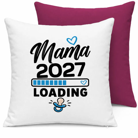 Mama loading – Motivfarbe Blau – Kissen