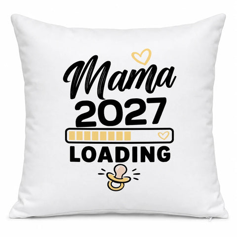 Mama loading – Motivfarbe Gelb – Kissen