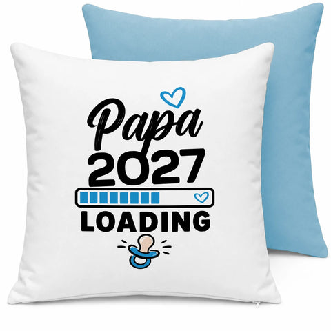 Papa loading – Motivfarbe Blau – Kissen