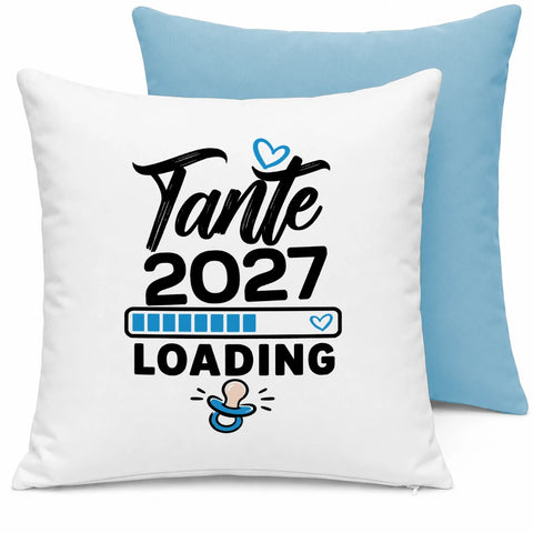 Tante loading – Motivfarbe Blau – Kissen