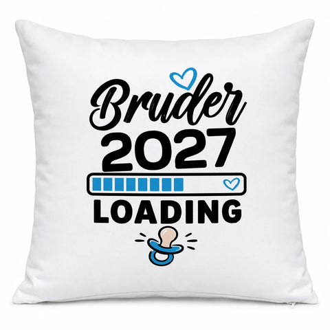 Bruder loading – Motivfarbe Blau – Kissen