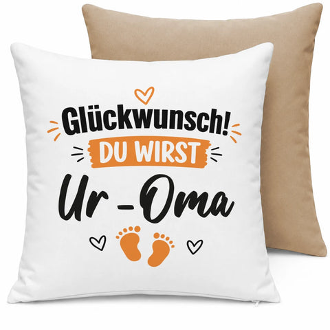 Glückwunsch, du wirst Uroma – Kissen