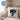 Nö! Katze – Kissen 40 × 40 cm mit Rückseite in Blau – Wohnbeispiel #farbe_blau