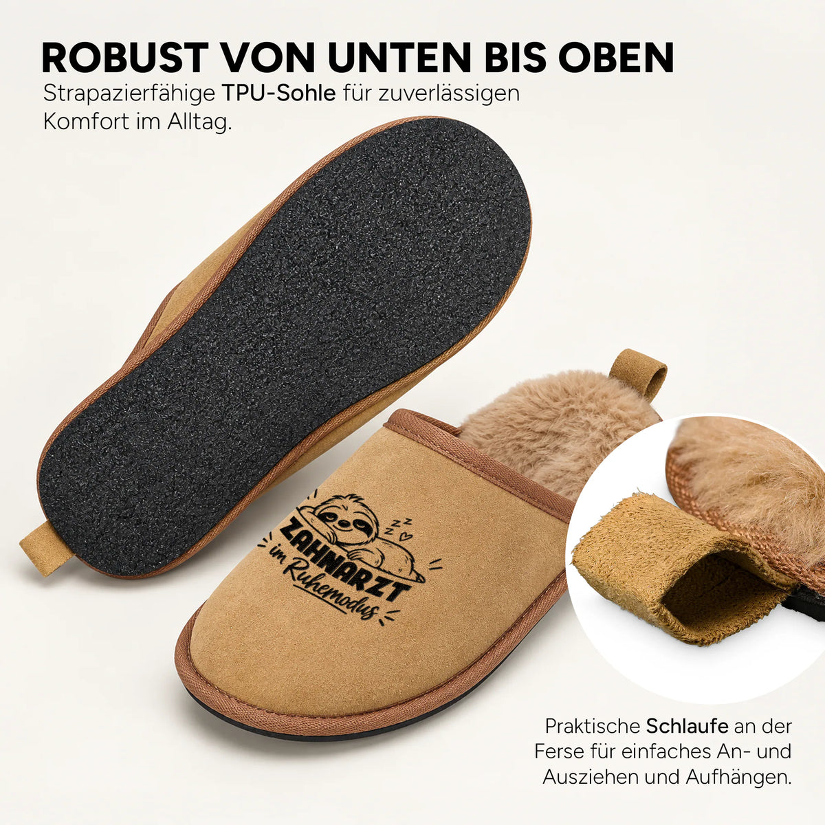 Innen flauschig, außen in Veloursleder-Optik