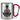 So sieht der beste Nachbar der Welt aus! – Karabinerbecher 330 ml – Silber/Rot – Ohne Deckel – Ansicht 1 #farbe_silber-rot