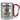Anti-Stress Tasse für Optiker – Karabinerbecher 330 ml – Silber/Rot – Ohne Deckel – Ansicht 1 #farbe_silber-rot