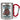 Anti-Stress Tasse fürs Stricken – Karabinerbecher 330 ml – Silber/Rot – Ohne Deckel – Ansicht 1 #farbe_silber-rot