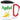 Apfel Banane – Karabinerbecher 330 ml – Weiß/Rot – Mit Deckel – Ansicht 1 #farbe_weiss-rot