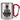 So sieht die beste Hebamme der Welt aus! – Karabinerbecher 330 ml – Silber/Rot – Ohne Deckel – Ansicht 1 #farbe_silber-rot