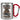 Anti-Stress Tasse fürs Töpfern – Karabinerbecher 330 ml – Silber/Rot – Ohne Deckel – Ansicht 1 #farbe_silber-rot