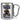 Anti-Stress Tasse für Fitnesstrainer – Karabinerbecher 330 ml – Silber/Silber – Ohne Deckel – Ansicht 1 #farbe_silber-silber