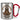 Faultier Anti-Stress Tasse – Karabinerbecher 330 ml – Silber/Rot – Ohne Deckel – Ansicht 1 #farbe_silber-rot