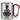 So sieht die beste Chefin der Welt aus! – Karabinerbecher 330 ml – Silber/Rot – Ohne Deckel – Ansicht 1 #farbe_silber-rot