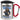 Anti-Stress Tasse für Morgenmuffel – Karabinerbecher 330 ml – Silber/Rot – Mit Deckel – Ansicht 1 #farbe_silber-rot