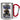 Anti-Stress Tasse für Fitnesstrainer – Karabinerbecher 330 ml – Silber/Rot – Ohne Deckel – Ansicht 1 #farbe_silber-rot
