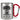 Schonend behandeln, diese Kollegin ist seit 20 Jahren im Dienst – Jubiläum – Karabinerbecher 330 ml – Silber/Rot – Ohne Deckel – Ansicht 1 #farbe_silber-rot