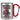 Anti-Stress Tasse für die Wechseljahre – Karabinerbecher 330 ml – Silber/Rot – Ohne Deckel – Ansicht 1 #farbe_silber-rot