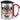 Das frühe Vögeln entspannt den Wurm – Karabinerbecher 330 ml – Silber/Rot – Mit Deckel – Ansicht 1 #farbe_silber-rot