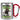 Anti-Stress Tasse für Fußballer – Karabinerbecher 330 ml – Silber/Rot – Ohne Deckel – Ansicht 1 #farbe_silber-rot