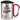 No drama lama – Karabinerbecher 330 ml – Silber/Rot – Mit Deckel – Ansicht 1 #farbe_silber-rot