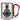 So sieht der beste Chef der Welt aus! – Karabinerbecher 330 ml – Silber/Rot – Ohne Deckel – Ansicht 1 #farbe_silber-rot