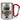 Traue keinem Chef, der heute noch keinen Kaffee hatte – Karabinerbecher 330 ml – Silber/Rot – Ohne Deckel – Ansicht 1 #farbe_silber-rot