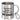 Wie trinkst du deinen Kaffee? Mit Schuss – Edelstahlbecher 400 ml – Silber – Mit Karabiner – Ansicht 1 #farbe_silber