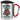 Anti-Stress Tasse fürs Stricken – Karabinerbecher 330 ml – Silber/Rot – Mit Deckel – Ansicht 1 #farbe_silber-rot