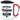 Kein Talent, nur Training – Pixel – Karabinerbecher 330 ml – Weiß/Rot – Mit Deckel – Ansicht 1 #farbe_weiss-rot