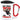 Anti-Stress Tasse für Handballer – Karabinerbecher 330 ml – Weiß/Rot – Mit Deckel – Ansicht 1 #farbe_weiss-rot