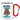 Anti-Stress Tasse fürs Häkeln – Karabinerbecher 330 ml – Weiß/Rot – Ohne Deckel – Ansicht 1 #farbe_weiss-rot