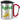 Apfel Banane – Karabinerbecher 330 ml – Silber/Rot – Mit Deckel – Ansicht 1 #farbe_silber-rot