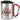 Lieblings-Chefin – Karabinerbecher 330 ml – Silber/Rot – Mit Deckel – Ansicht 1 #farbe_silber-rot