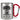 Schonend behandeln, dieser Kollege ist seit 20 Jahren im Dienst – Jubiläum – Karabinerbecher 330 ml – Silber/Rot – Ohne Deckel – Ansicht 1 #farbe_silber-rot