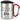 Durchhalten – später gibt es Bier – Karabinerbecher 330 ml – Silber/Rot – Mit Deckel – Ansicht 1 #farbe_silber-rot