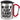 Eat sleep game repeat – Karabinerbecher 330 ml – Silber/Rot – Mit Deckel – Ansicht 1 #farbe_silber-rot