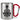 So sieht der beste Postbote der Welt aus! – Karabinerbecher 330 ml – Silber/Rot – Ohne Deckel – Ansicht 1 #farbe_silber-rot