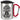 Sind wir zu laut, bist du zu alt – Karabinerbecher 330 ml – Silber/Rot – Mit Deckel – Ansicht 1 #farbe_silber-rot