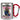Anti-Stress Tasse für Reinigungskräfte – Karabinerbecher 330 ml – Silber/Rot – Ohne Deckel – Ansicht 1 #farbe_silber-rot